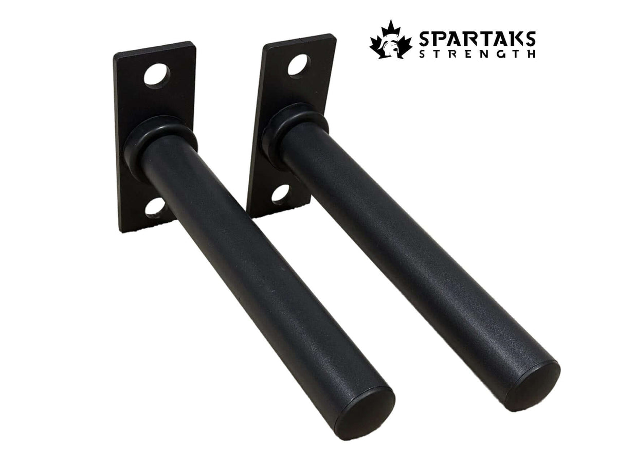 Spartaks Strength Weight Plate Holders (3"x3", 1" Hole) – Pair with Bolts (Set of 2) on a black background.