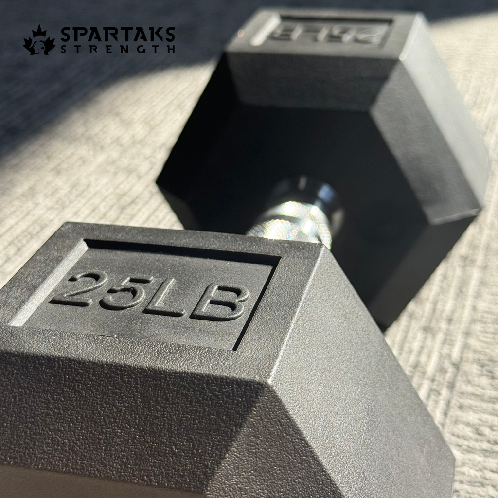 Spartaks Strength 5–80LB Hex Dumbbells