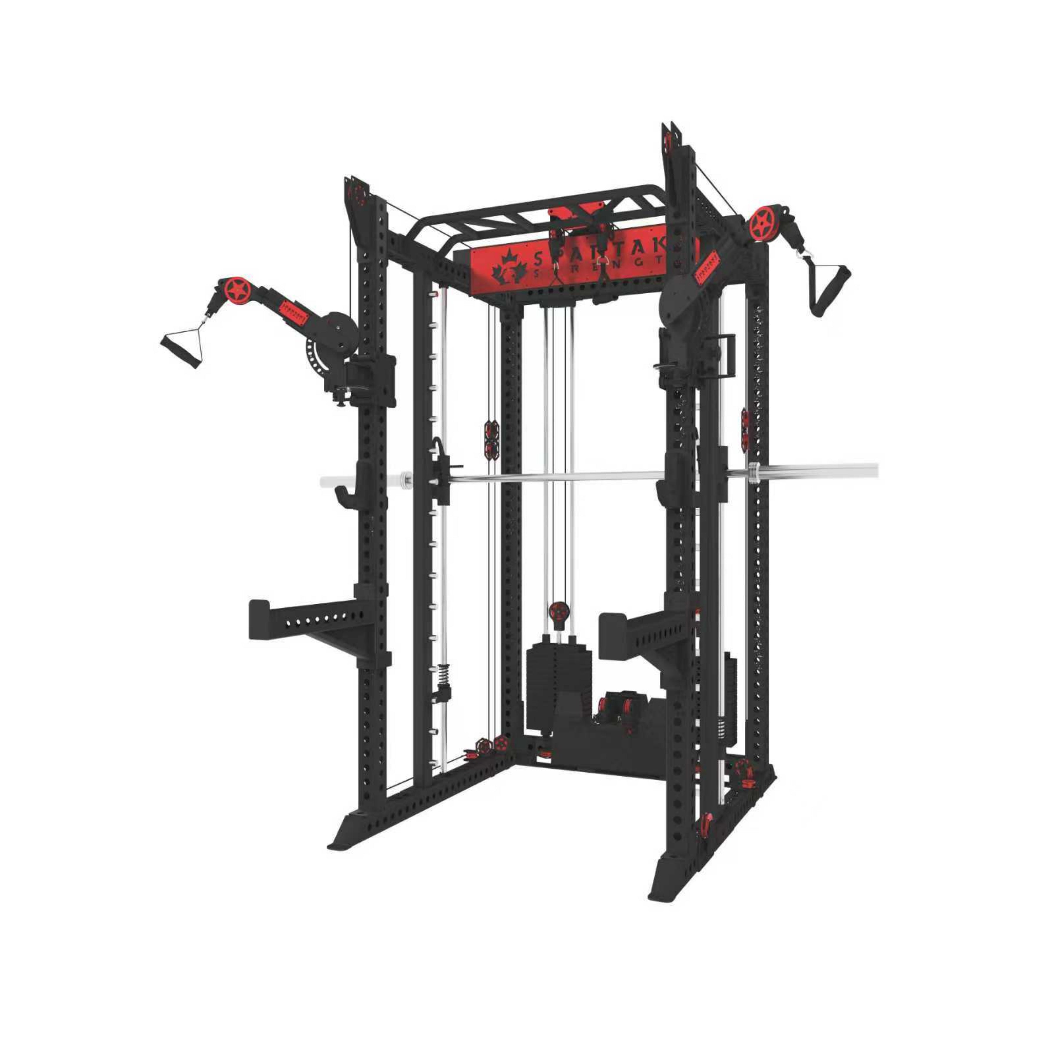 Spartaks Strength KB2406 6-Post Full Rack Functional Trainer (3”×3”, 9-Gauge Steel)