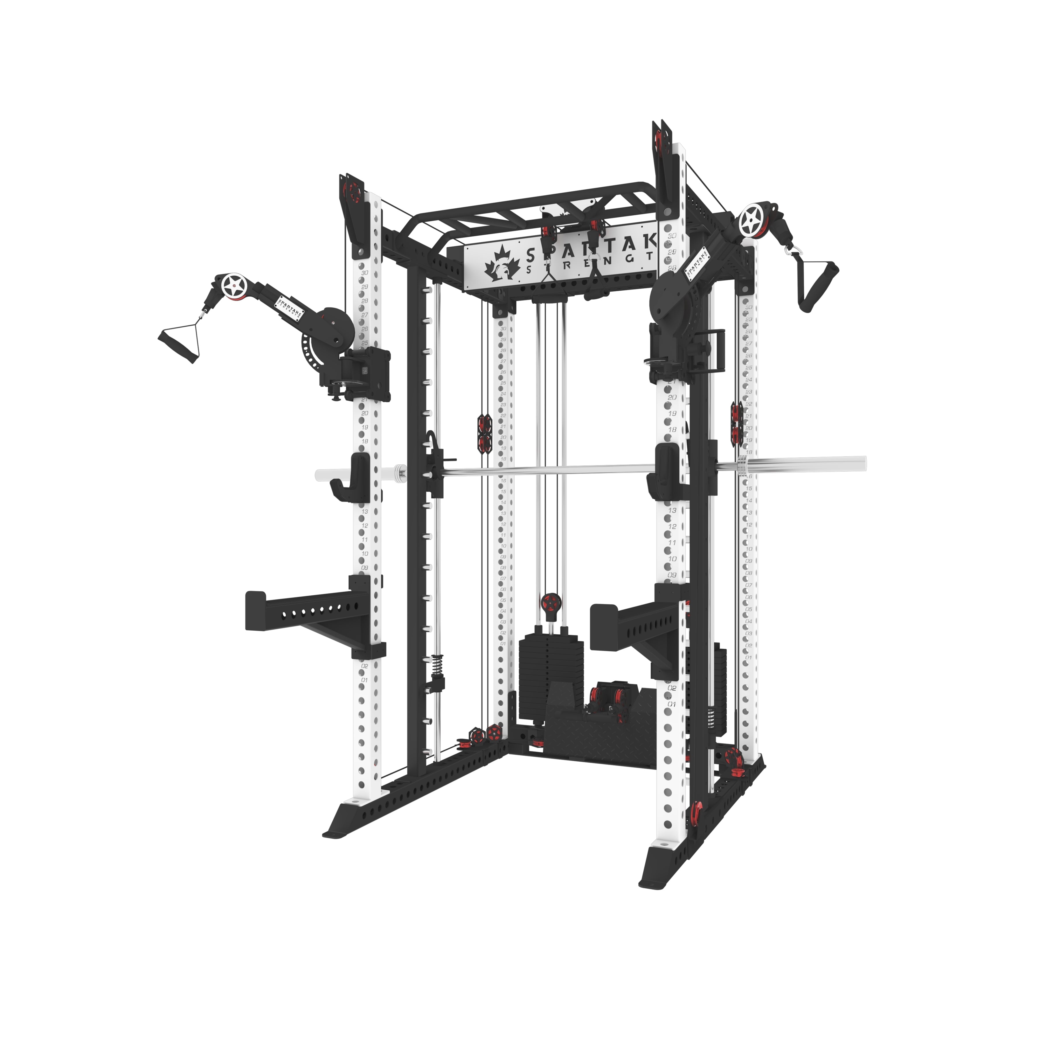 Spartaks Strength KB2406 6-Post Full Rack Functional Trainer (3”×3”, 9-Gauge Steel)