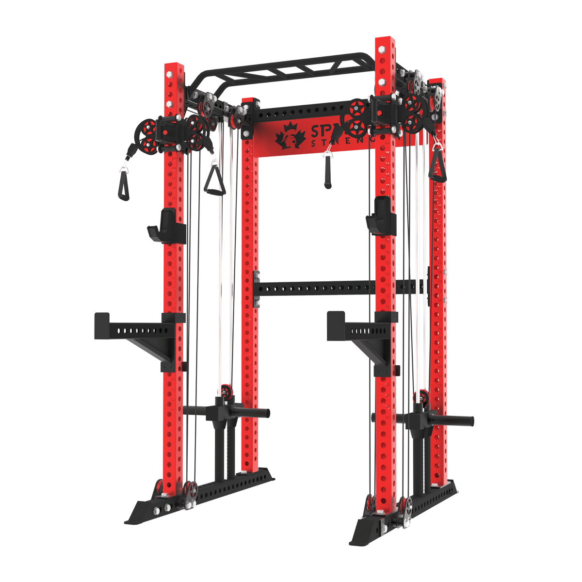 Spartaks Strength KB2402 Functional Squat Rack (3”×3”, 9-Gauge Steel) for versatile home gym training.