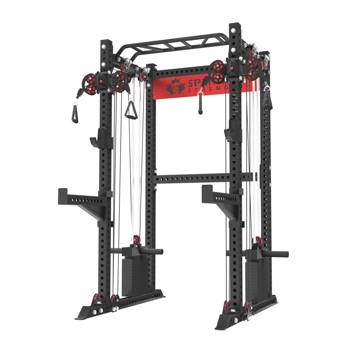 Spartaks Strength KB2402 Functional Squat Rack (3”×3”, 9-Gauge Steel) designed for gym and home workouts.