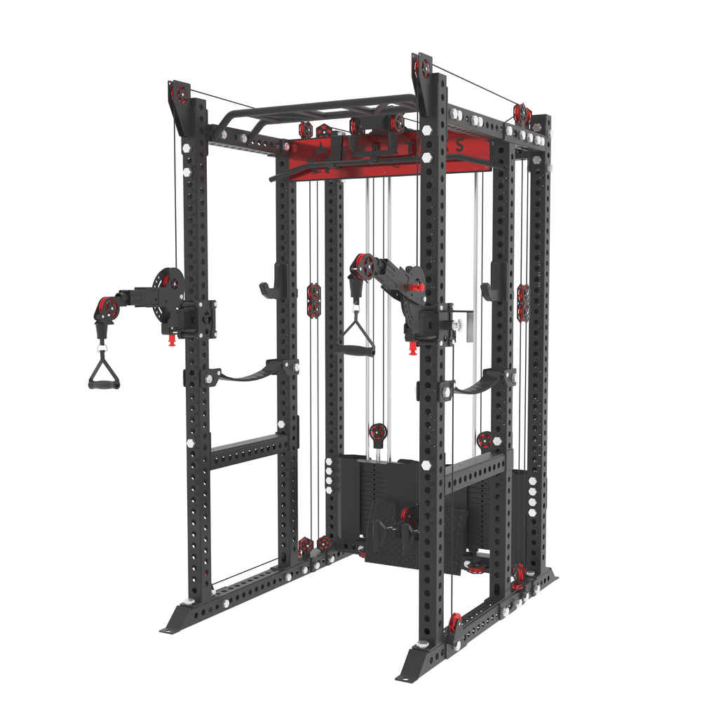 Spartaks Strength KB2406 6-Post Full Rack Functional Trainer (3”×3”, 9-Gauge Steel)