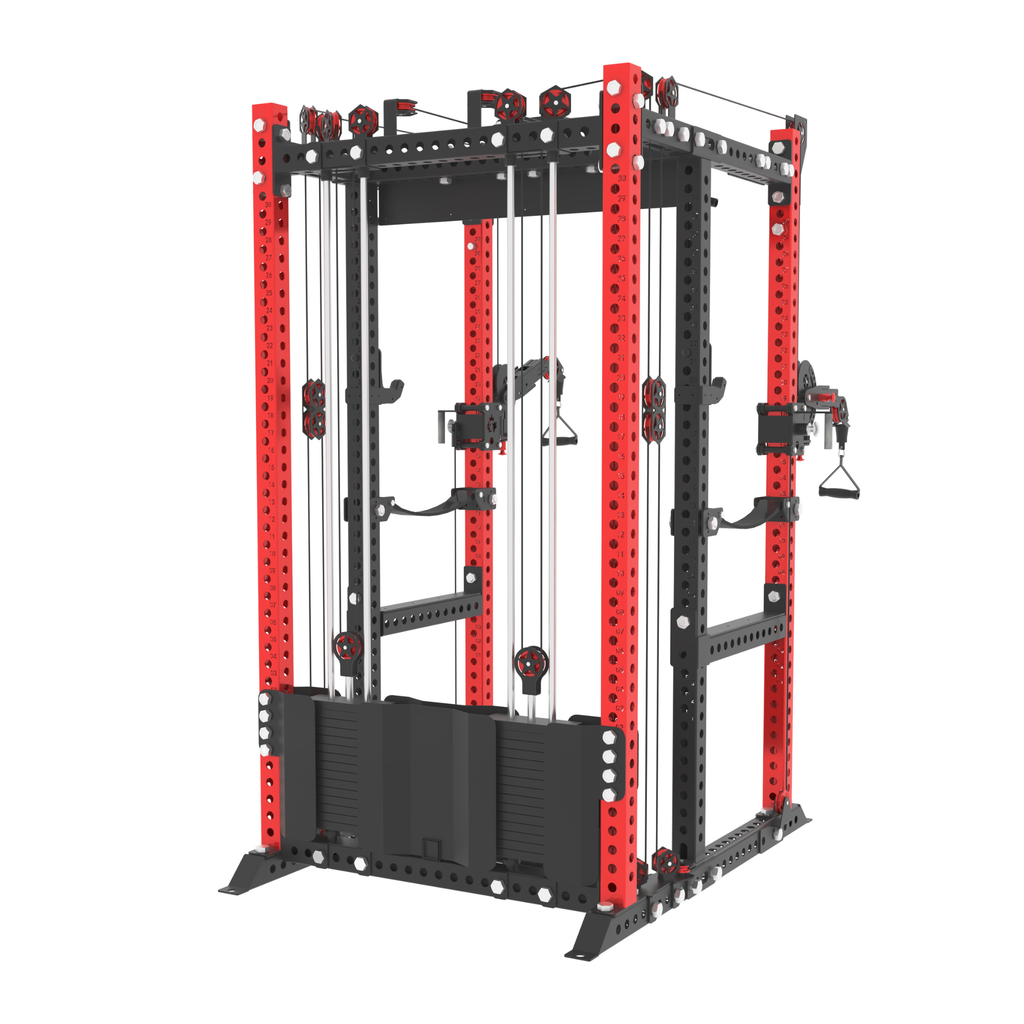 Spartaks Strength KB2406 6-Post Full Rack Functional Trainer (3”×3”, 9-Gauge Steel)