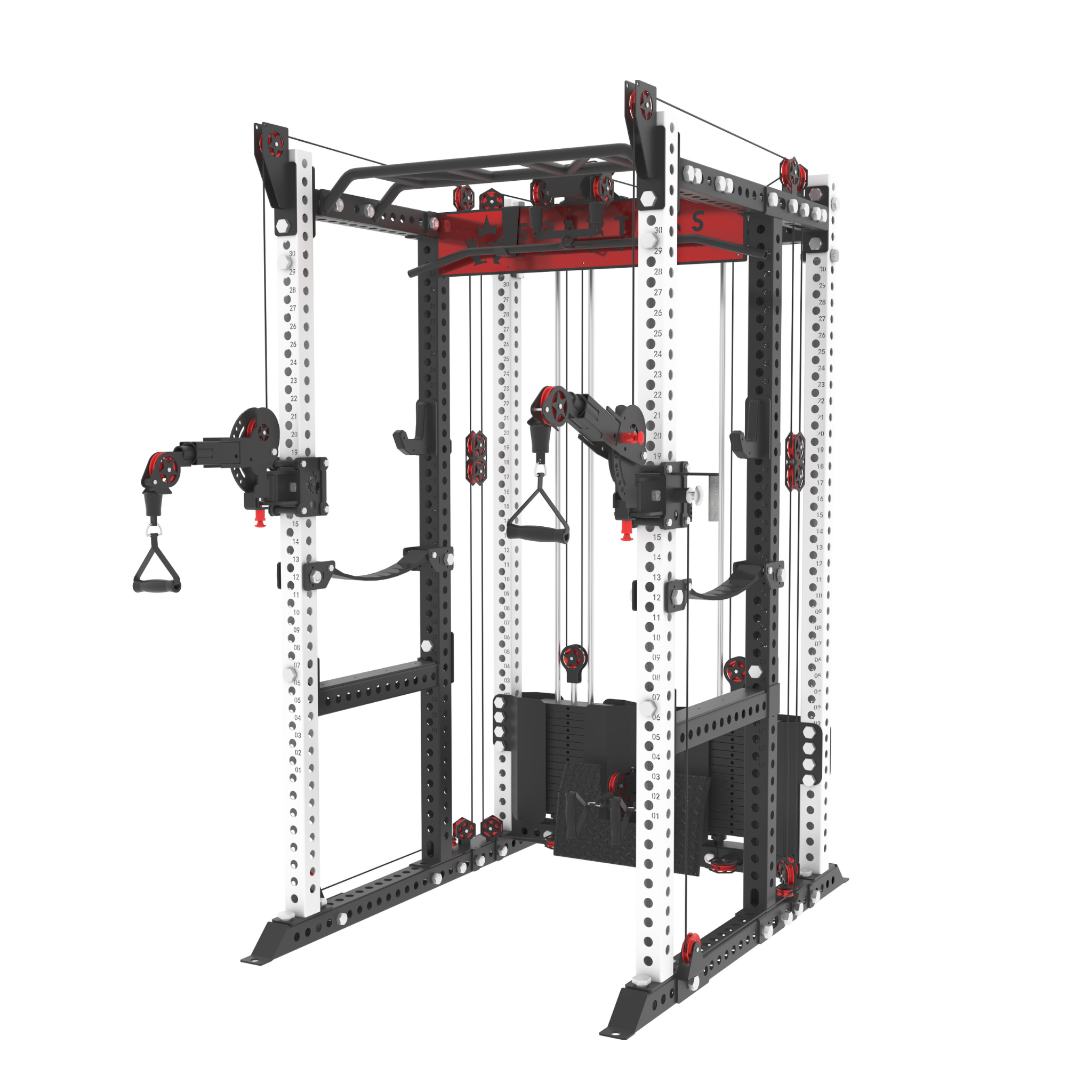 Spartaks Strength KB2406 6-Post Full Rack Functional Trainer (3”×3”, 9-Gauge Steel)