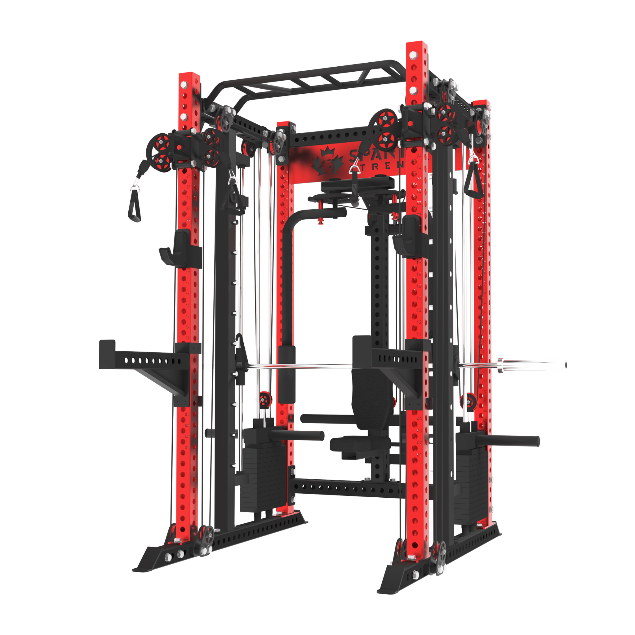 Spartaks Strength KB2407 Functional Smith Machine with Pec Deck (3”×3”, 9-Gauge Steel)