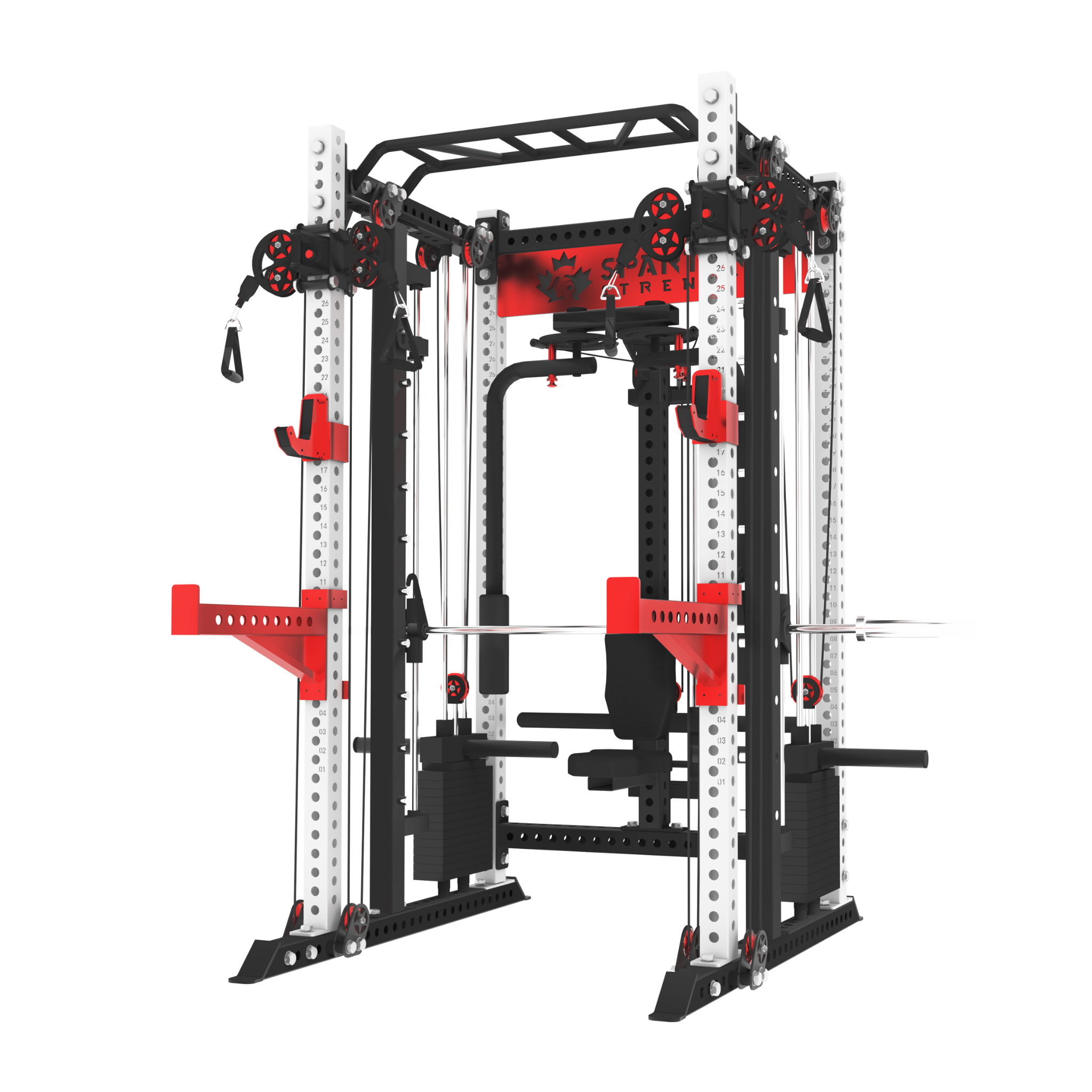 Spartaks Strength KB2407 Functional Smith Machine with Pec Deck (3”×3”, 9-Gauge Steel)