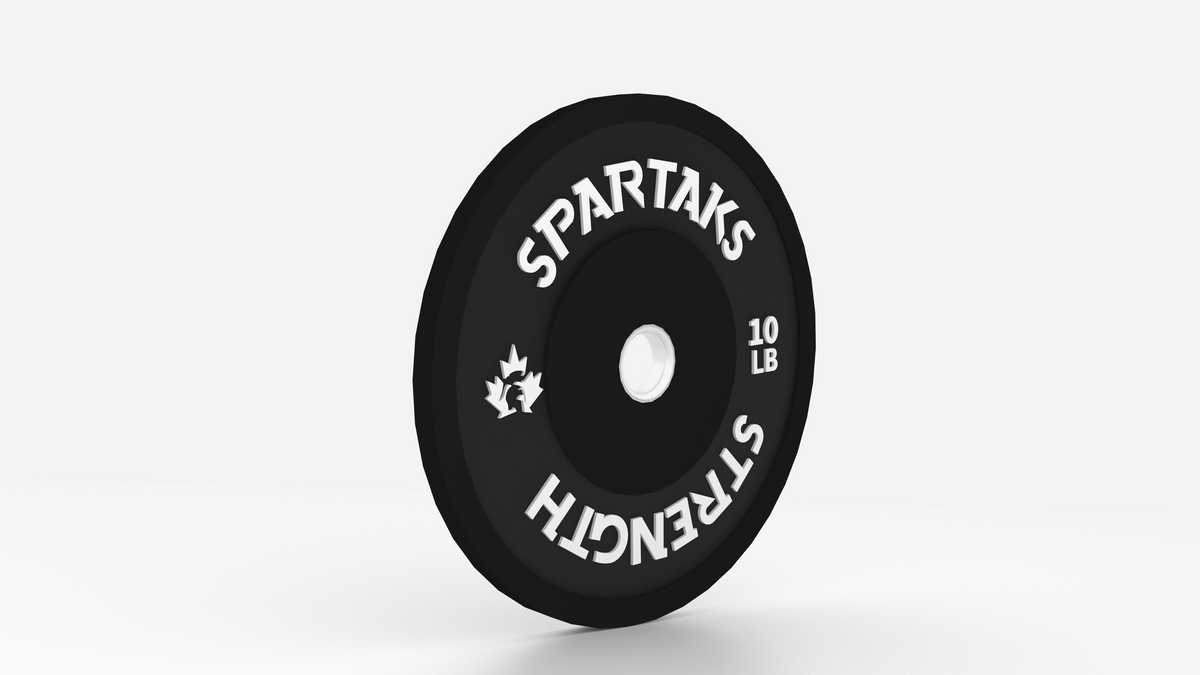Spartaks Strength High Performance Bumper Plates (10LB to 55LB) - 10 LB weight plate for fitness equipment.