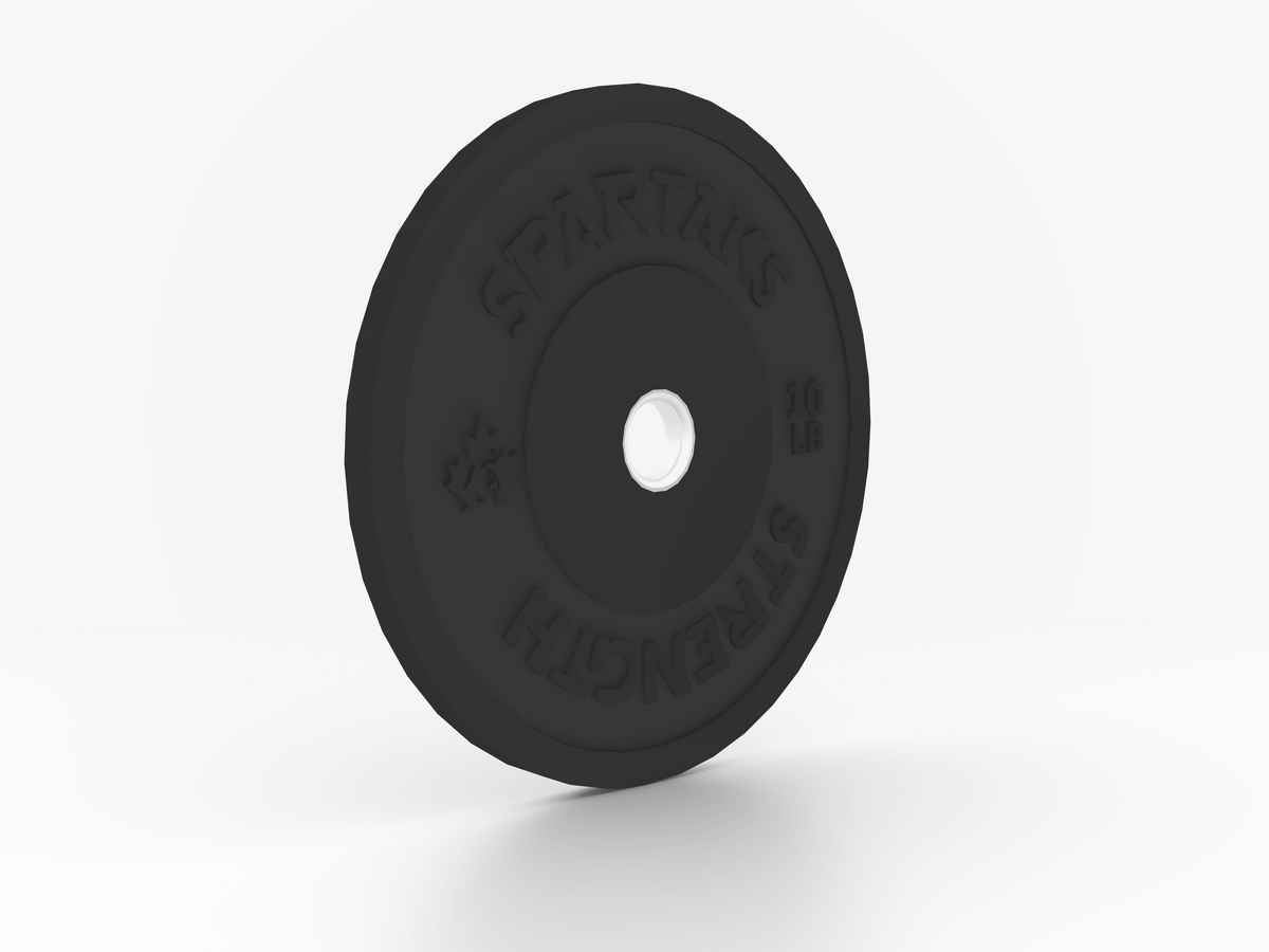 Spartaks Strength High Performance Bumper Plates (10LB to 55LB) 50LB weight plate for gym and fitness equipment.