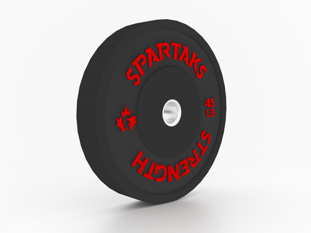 Spartaks Strength High Performance Bumper Plates (10LB to 55LB) - 45LB weight plate for strength training.
