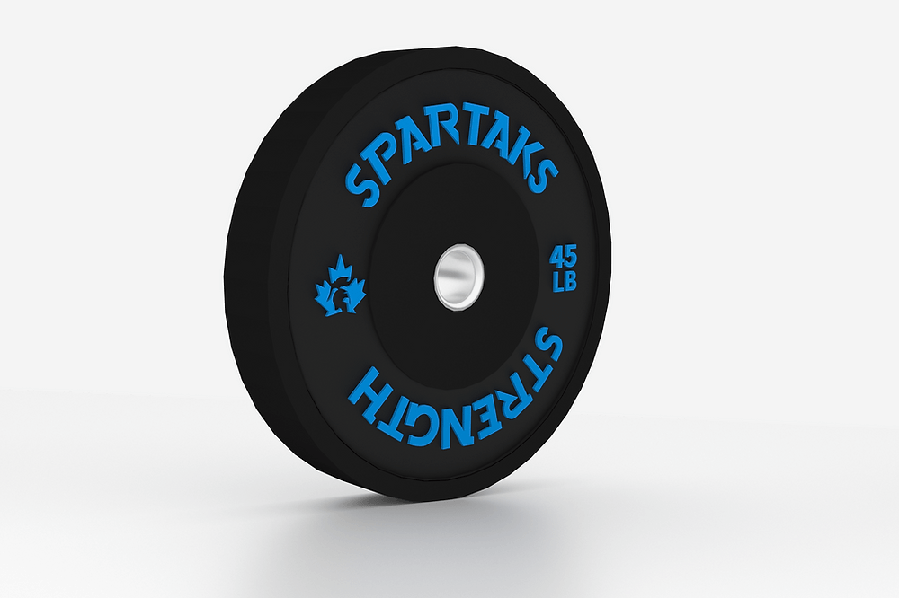 Spartaks Strength High Performance Bumper Plates (10LB to 55LB) - 45 LB weight plate for strength training.