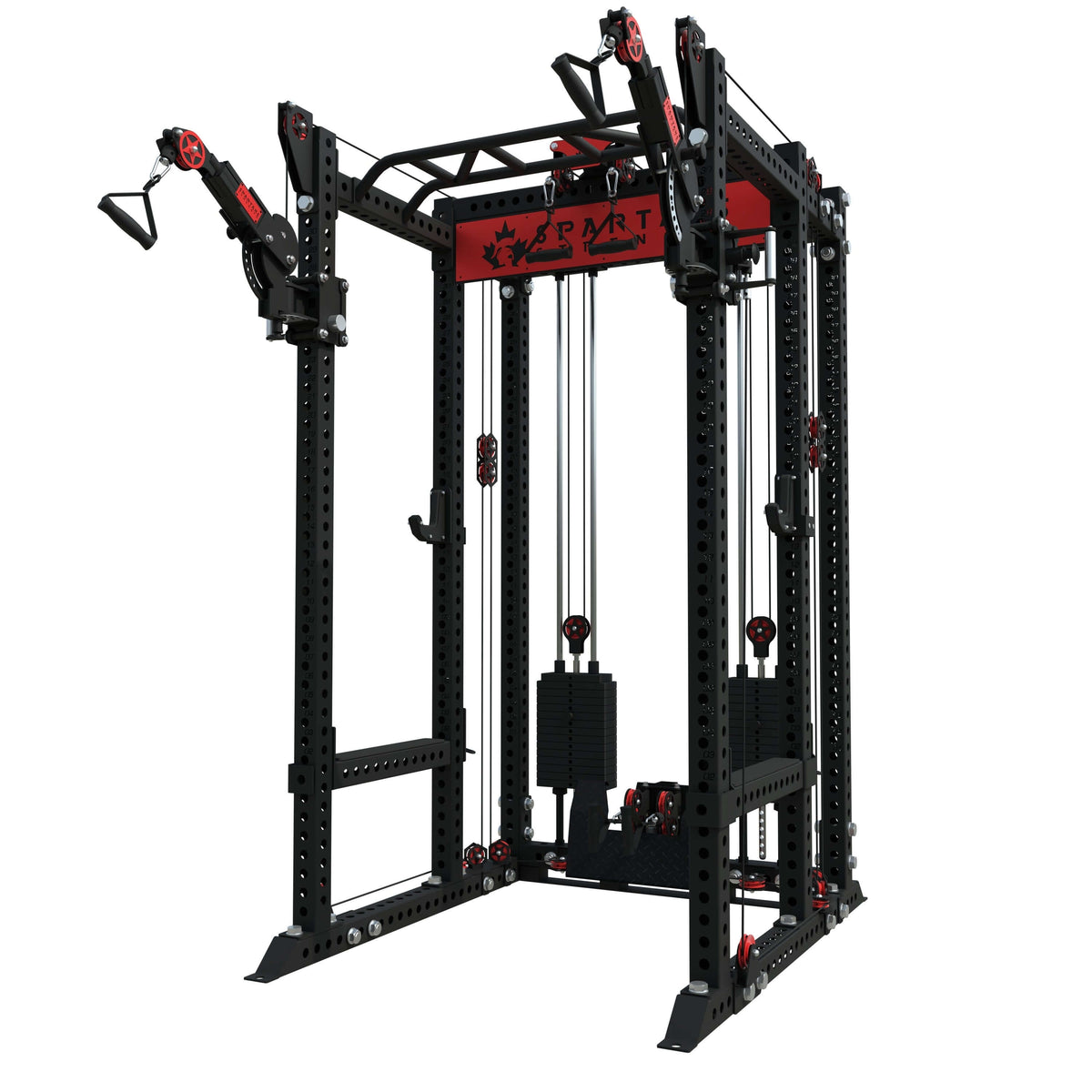 Spartaks Strength KB2406 6-Post Full Rack Functional Trainer (3”×3”, 9-Gauge Steel) for versatile strength training.