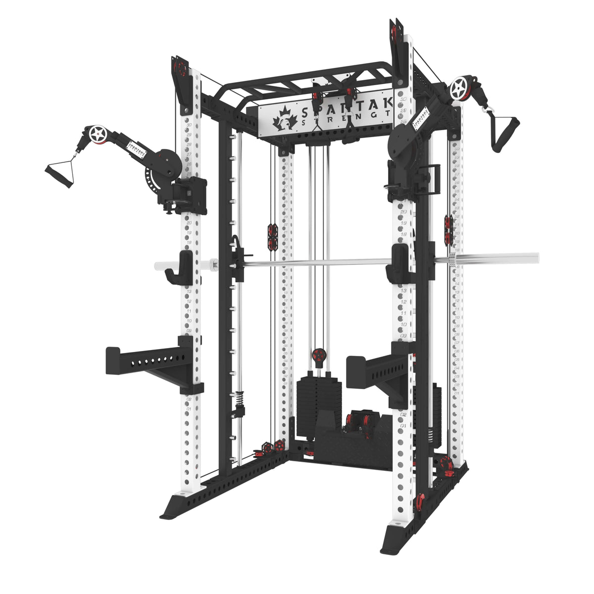 Spartaks Strength KB2406 6-Post Full Rack Functional Trainer (3”×3”, 9-Gauge Steel) for versatile strength training.