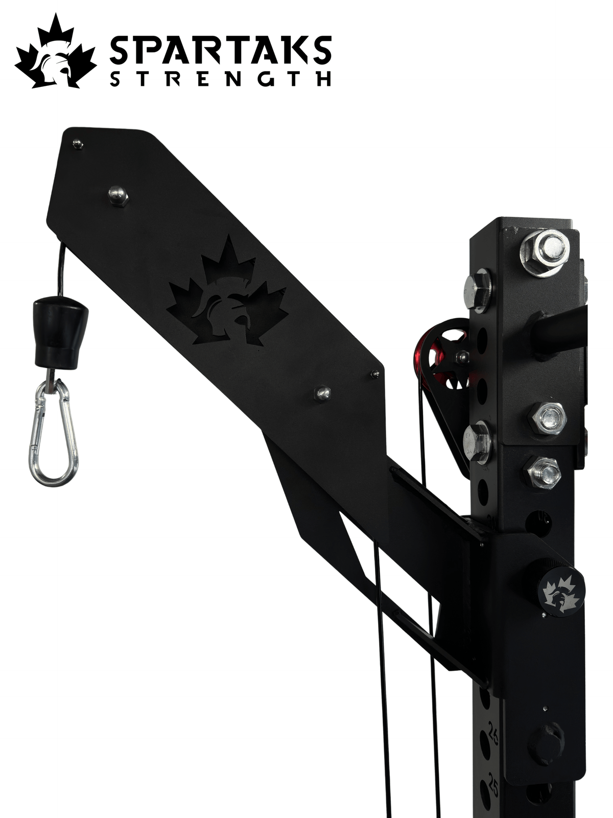 Spartaks Strength Lat Pulldown Extension attachment for cable machines, perfect for home gym and strength training.